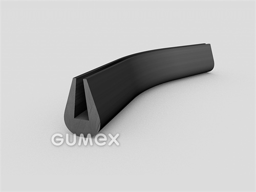Pryžový profil tvaru "U", 32x22/9mm, 60°ShA, SBR, -40°C/+70°C, černý